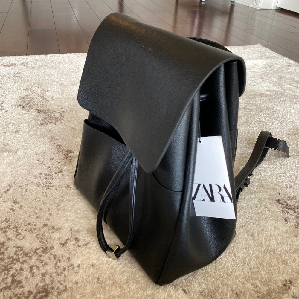 ZARA Black Drawstring Backpack